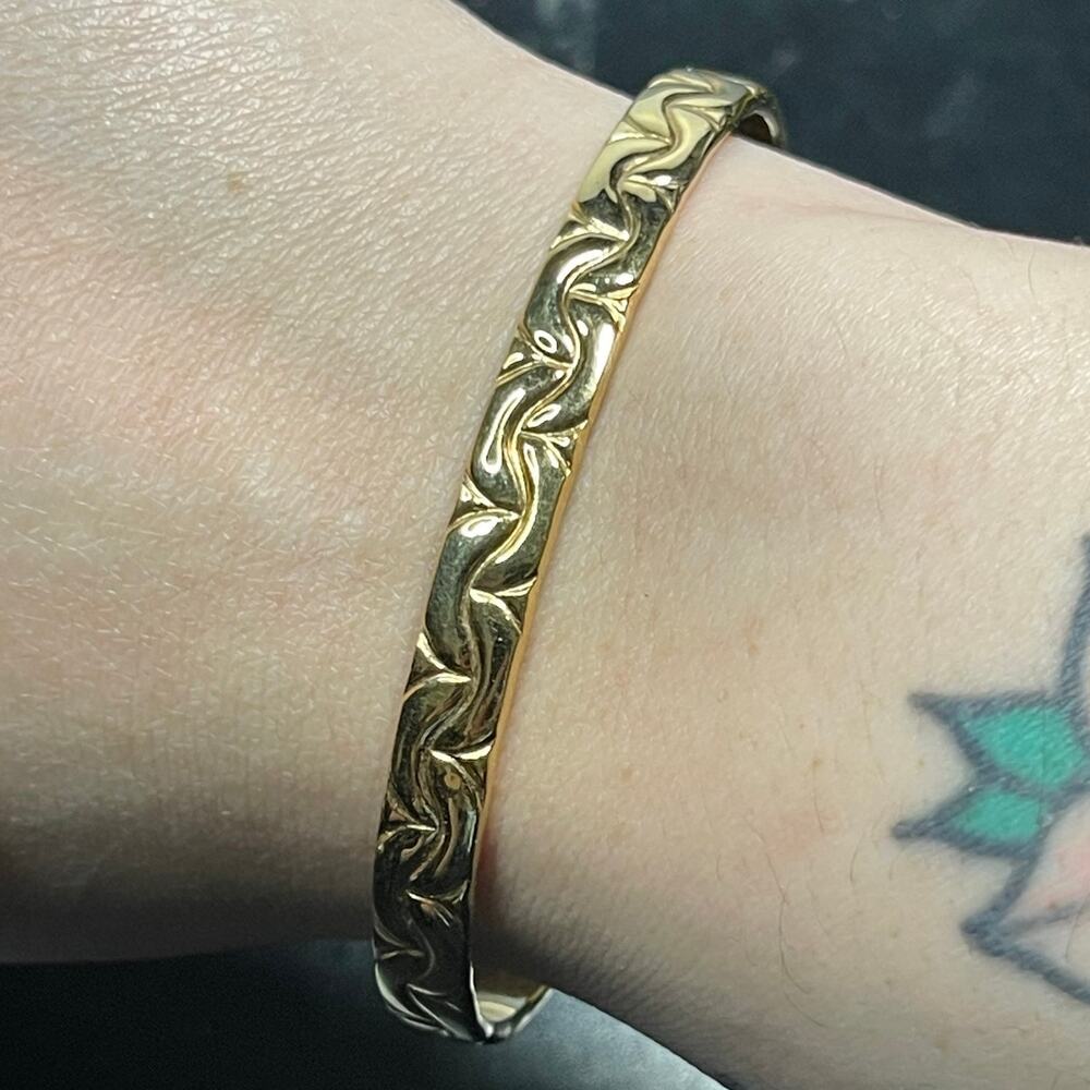 Napier Dainty Bracelet Cuff Gold Tone Signed Adjustable